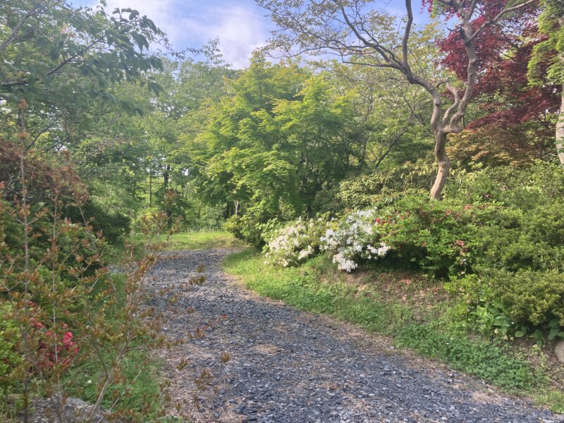 「世界遺産の隠れ宿 果実の森」の敷地内の庭（「果実の森庭園」）