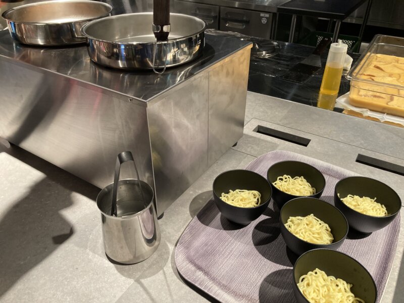 「TAOYA秋保」の朝食で提供された「味噌ラーメン」の麺