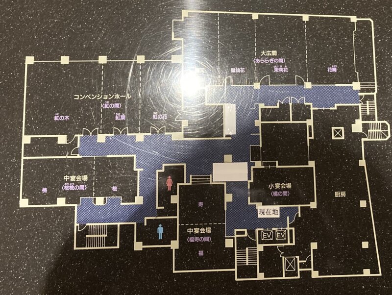 「果実の山 あづま屋」の２階の館内案内図