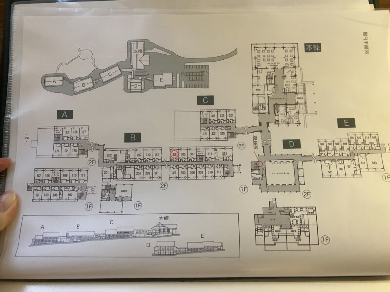 「八甲田ホテル」の館内の案内図